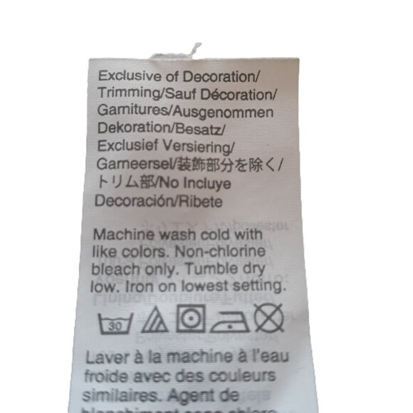 J. Crew Factory Floral Blue Gold Ruffle Neck Long Sleeves Blouse Top XL - Picture 7 of 7